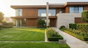 Modern, well-maintained residential building with clean stone paths and a manicured garden, representing property value preservation.