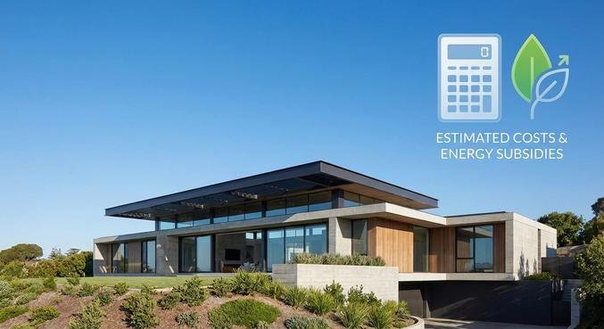 Modern flat roof house showing high-quality renovation, symbolizing energy efficiency, costs, and government funding options.