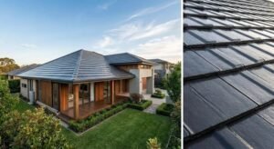 A modern house with a professional roof coating, demonstrating durability and protection for home maintenance.